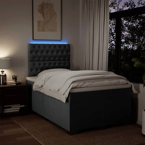 Κρεβάτι Boxspring με Στρώμα Σκούρο Γκρι 120x200 εκ. Υφασμάτινο - Pakobazaar