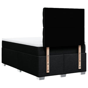 Κρεβάτι Boxspring με Στρώμα Μαύρο 120x200 εκ. Υφασμάτινο - Pakobazaar