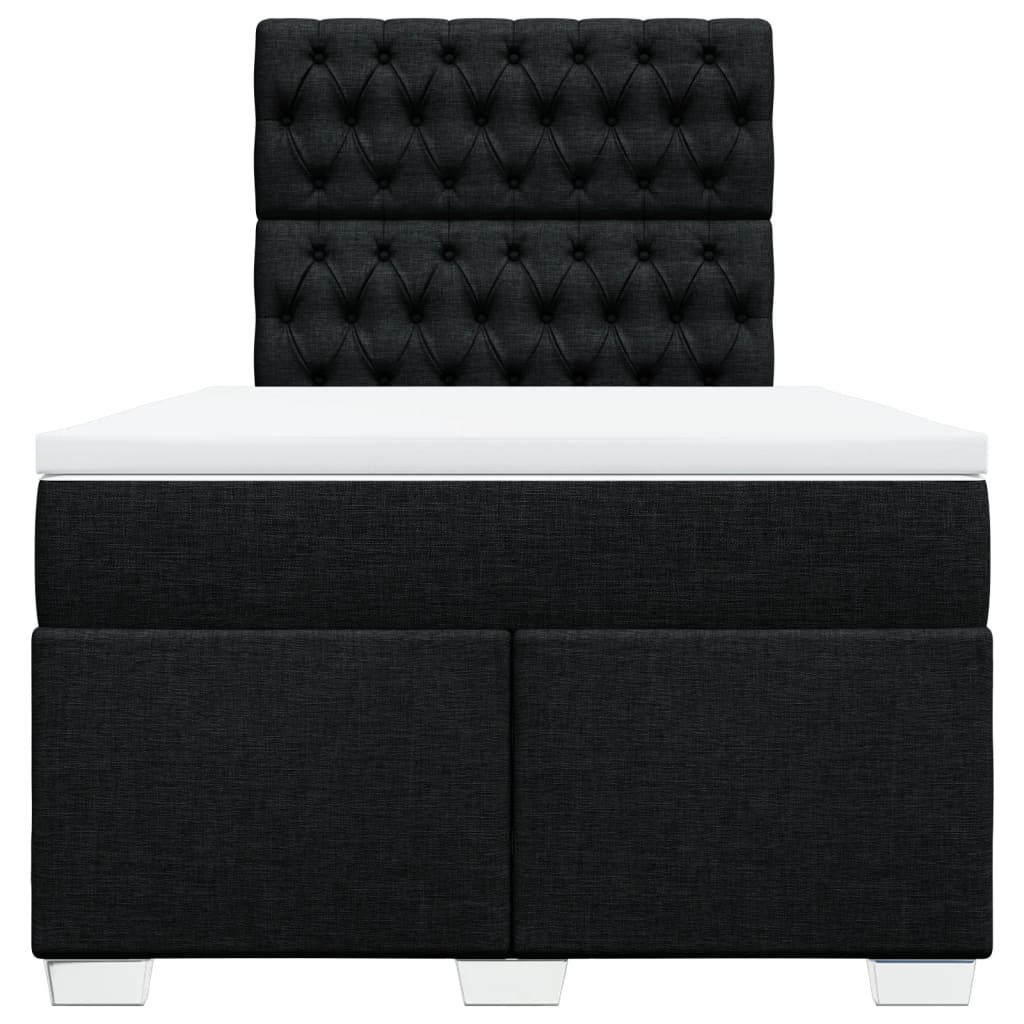 Κρεβάτι Boxspring με Στρώμα Μαύρο 120x200 εκ. Υφασμάτινο - Pakobazaar
