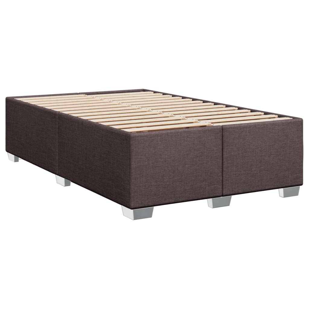 Κρεβάτι Boxspring με Στρώμα Σκούρο Καφέ 120x200 εκ. Υφασμάτινο - Pakobazaar
