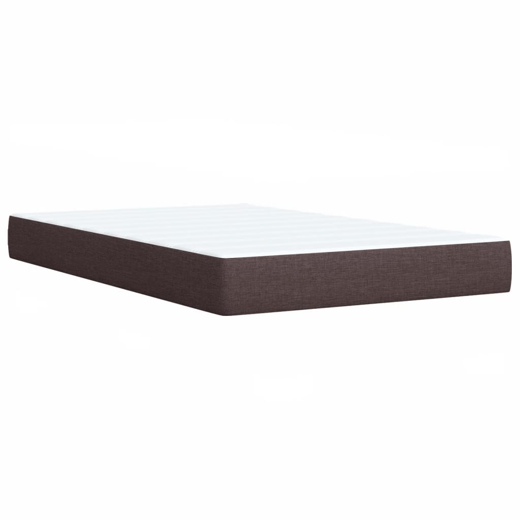 Κρεβάτι Boxspring με Στρώμα Σκούρο Καφέ 120x200 εκ. Υφασμάτινο - Pakobazaar