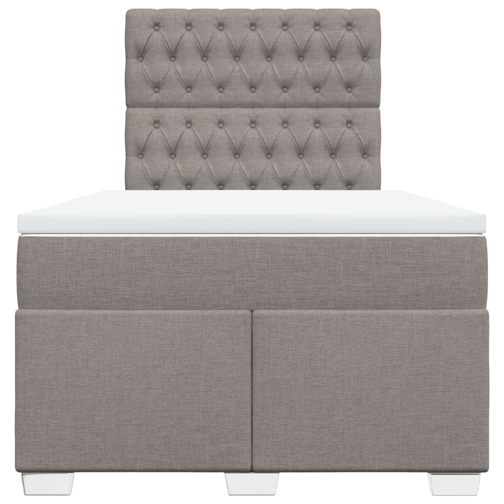 Κρεβάτι Boxspring με Στρώμα Taupe 120x200 εκ. Υφασμάτινο - Pakobazaar