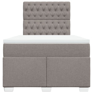 Κρεβάτι Boxspring με Στρώμα Taupe 120x200 εκ. Υφασμάτινο - Pakobazaar