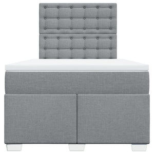 Κρεβάτι Boxspring με Στρώμα Ανοιχτό Γκρι 120x200 εκ. Υφασμάτινο - Pakobazaar