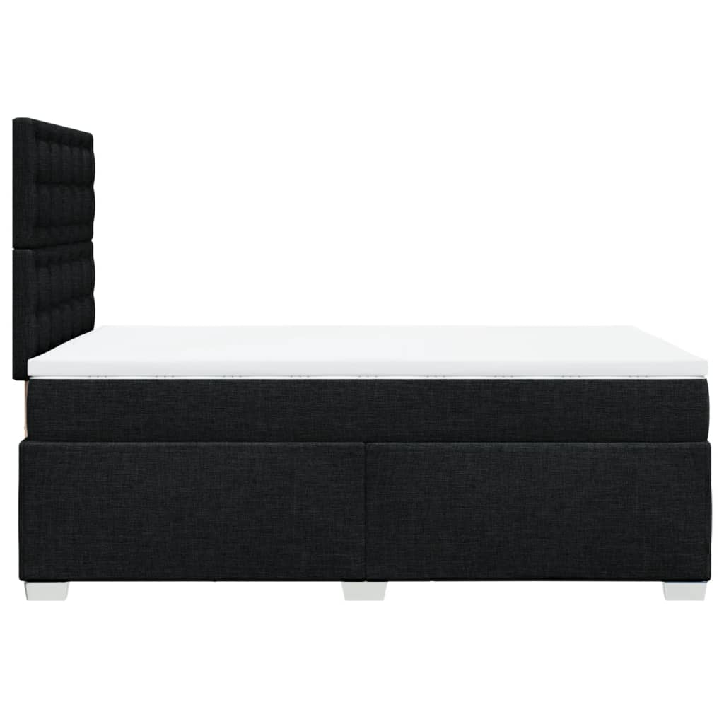 Κρεβάτι Boxspring με Στρώμα Μαύρο 120x200 εκ. Υφασμάτινο - Pakobazaar