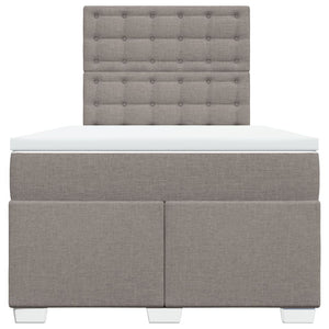Κρεβάτι Boxspring με Στρώμα Taupe 120x200 εκ. Υφασμάτινο - Pakobazaar