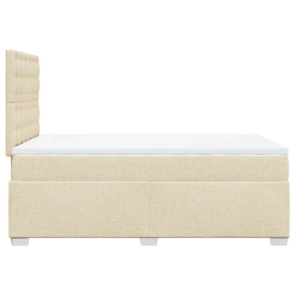 Κρεβάτι Boxspring με Στρώμα Κρεμ 120x200 εκ. Υφασμάτινο - Pakobazaar