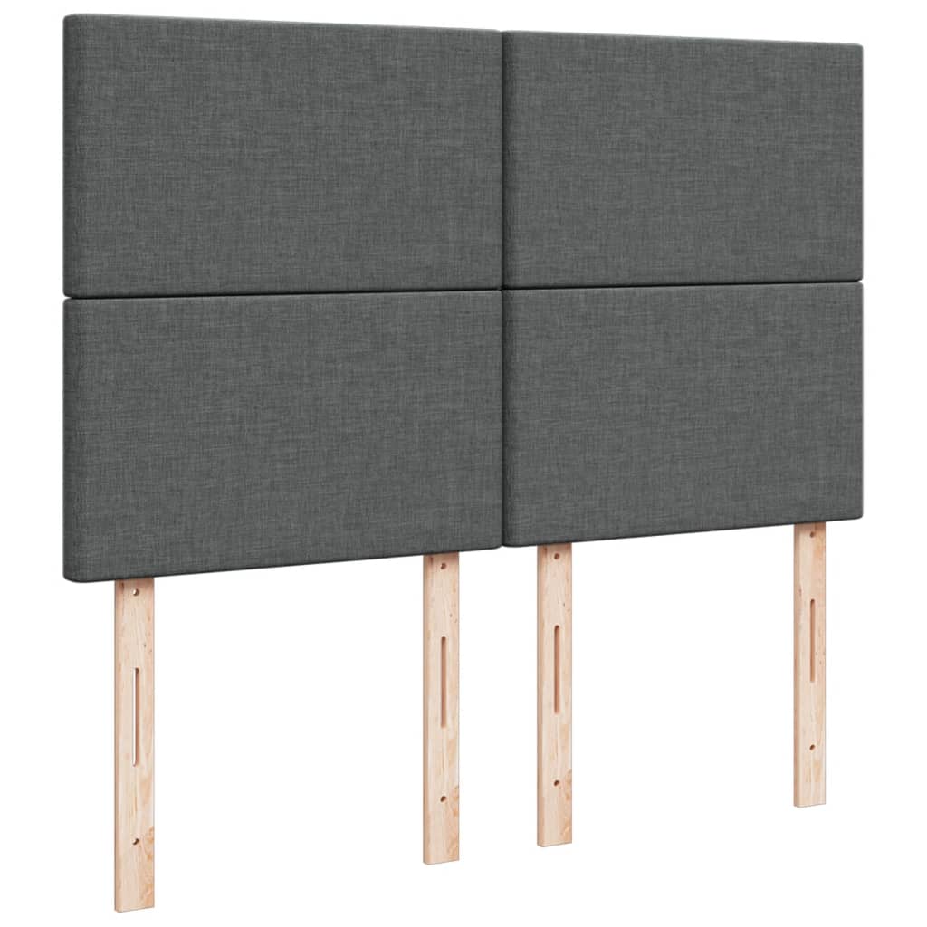 Κρεβάτι Boxspring με Στρώμα Σκούρο Γκρι 140x190 εκ. Υφασμάτινο - Pakobazaar