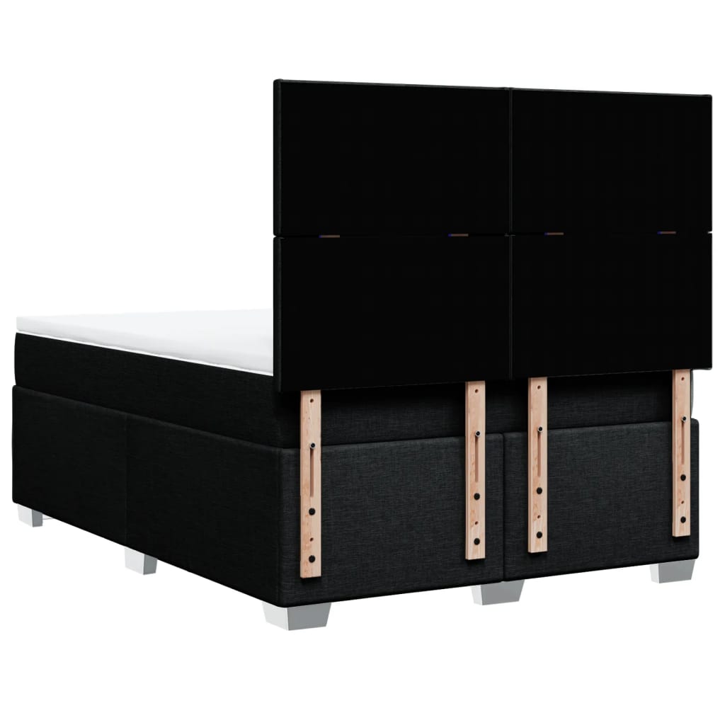 Κρεβάτι Boxspring με Στρώμα Μαύρο 140x190 εκ. Υφασμάτινο - Pakobazaar