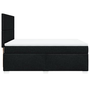 Κρεβάτι Boxspring με Στρώμα Μαύρο 140x190 εκ. Υφασμάτινο - Pakobazaar