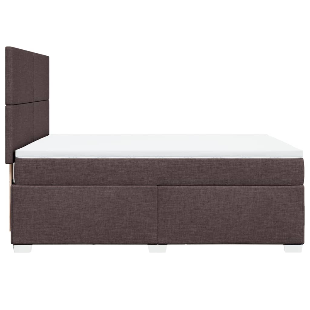 Κρεβάτι Boxspring με Στρώμα Σκούρο Καφέ 140x190 εκ. Υφασμάτινο