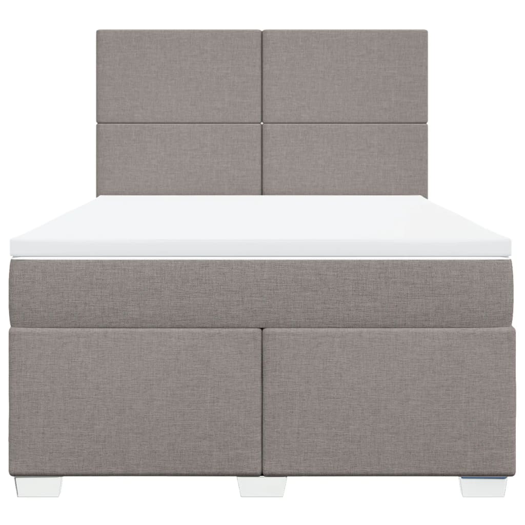 Κρεβάτι Boxspring με Στρώμα Taupe 140x190 εκ. Υφασμάτινο