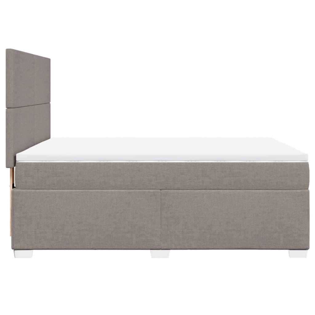Κρεβάτι Boxspring με Στρώμα Taupe 140x190 εκ. Υφασμάτινο