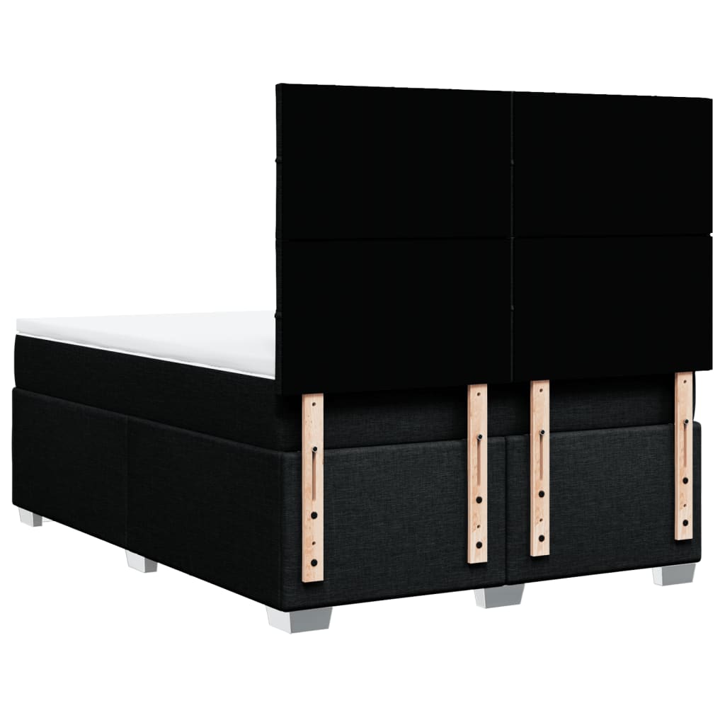Κρεβάτι Boxspring με Στρώμα Μαύρο 140x190 εκ. Υφασμάτινο