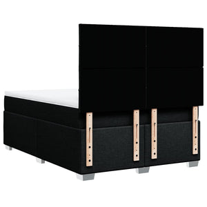 Κρεβάτι Boxspring με Στρώμα Μαύρο 140x190 εκ. Υφασμάτινο
