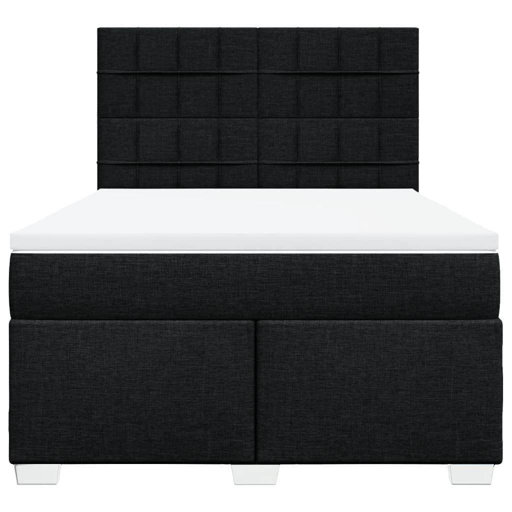 Κρεβάτι Boxspring με Στρώμα Μαύρο 140x190 εκ. Υφασμάτινο