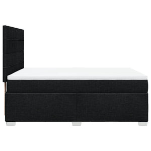 Κρεβάτι Boxspring με Στρώμα Μαύρο 140x190 εκ. Υφασμάτινο