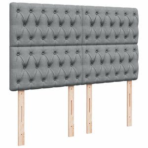 Κρεβάτι Boxspring με Στρώμα Ανοιχτό Γκρι 140x190 εκ. Υφασμάτινο - Pakobazaar