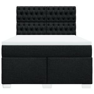 Κρεβάτι Boxspring με Στρώμα Μαύρο 140x190 εκ. Υφασμάτινο - Pakobazaar