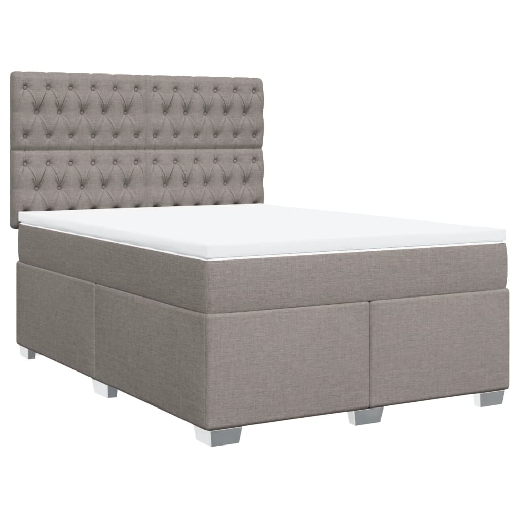 Κρεβάτι Boxspring με Στρώμα Taupe 140x190 εκ. Υφασμάτινο