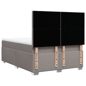 Κρεβάτι Boxspring με Στρώμα Taupe 140x190 εκ. Υφασμάτινο