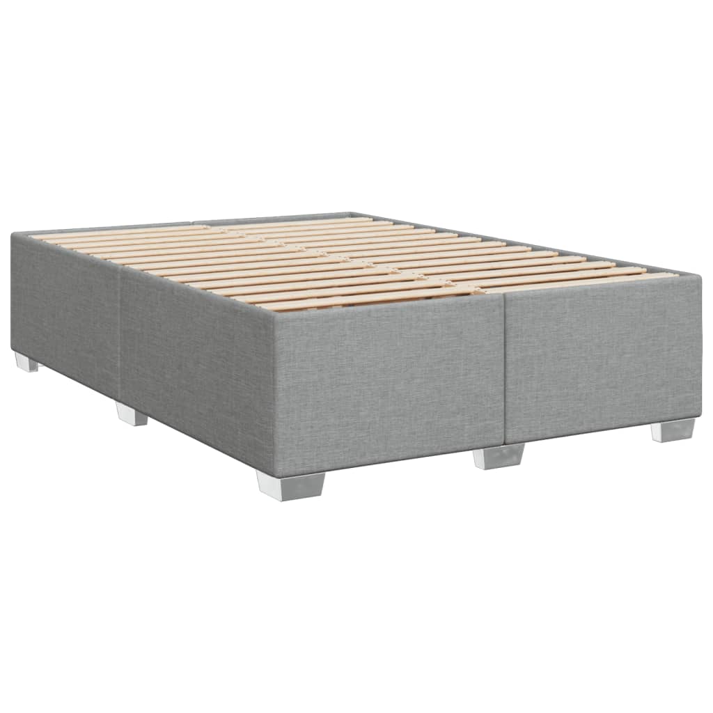 Κρεβάτι Boxspring με Στρώμα Ανοιχτό Γκρι 140x200 εκ. Υφασμάτινο