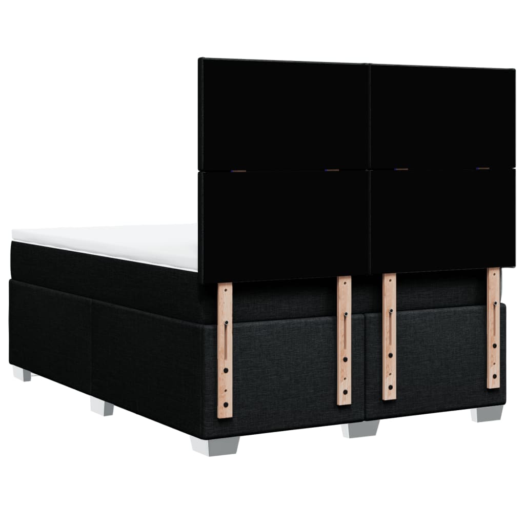 Κρεβάτι Boxspring με Στρώμα Μαύρο 140x200 εκ. Υφασμάτινο - Pakobazaar