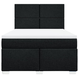 Κρεβάτι Boxspring με Στρώμα Μαύρο 140x200 εκ. Υφασμάτινο - Pakobazaar