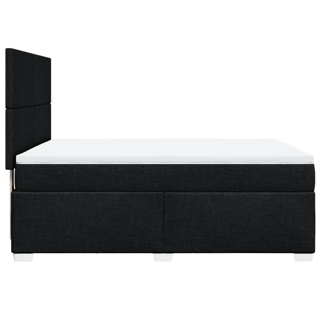 Κρεβάτι Boxspring με Στρώμα Μαύρο 140x200 εκ. Υφασμάτινο - Pakobazaar