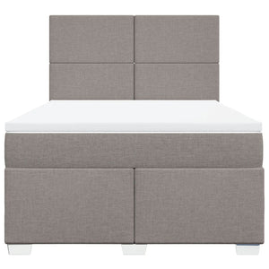 Κρεβάτι Boxspring με Στρώμα Taupe 140x200 εκ. Υφασμάτινο