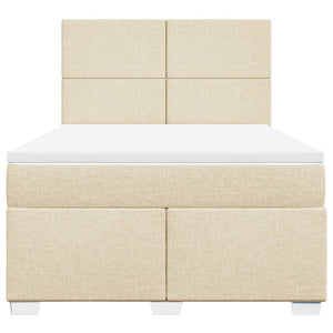 Κρεβάτι Boxspring με Στρώμα Κρεμ 140x200 εκ. Υφασμάτινο
