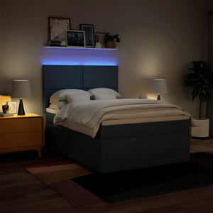 Κρεβάτι Boxspring με Στρώμα Μπλε 140x200 εκ. Υφασμάτινο