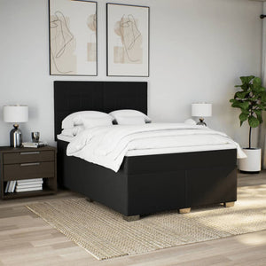 Κρεβάτι Boxspring με Στρώμα Μαύρο 140x200 εκ. Υφασμάτινο