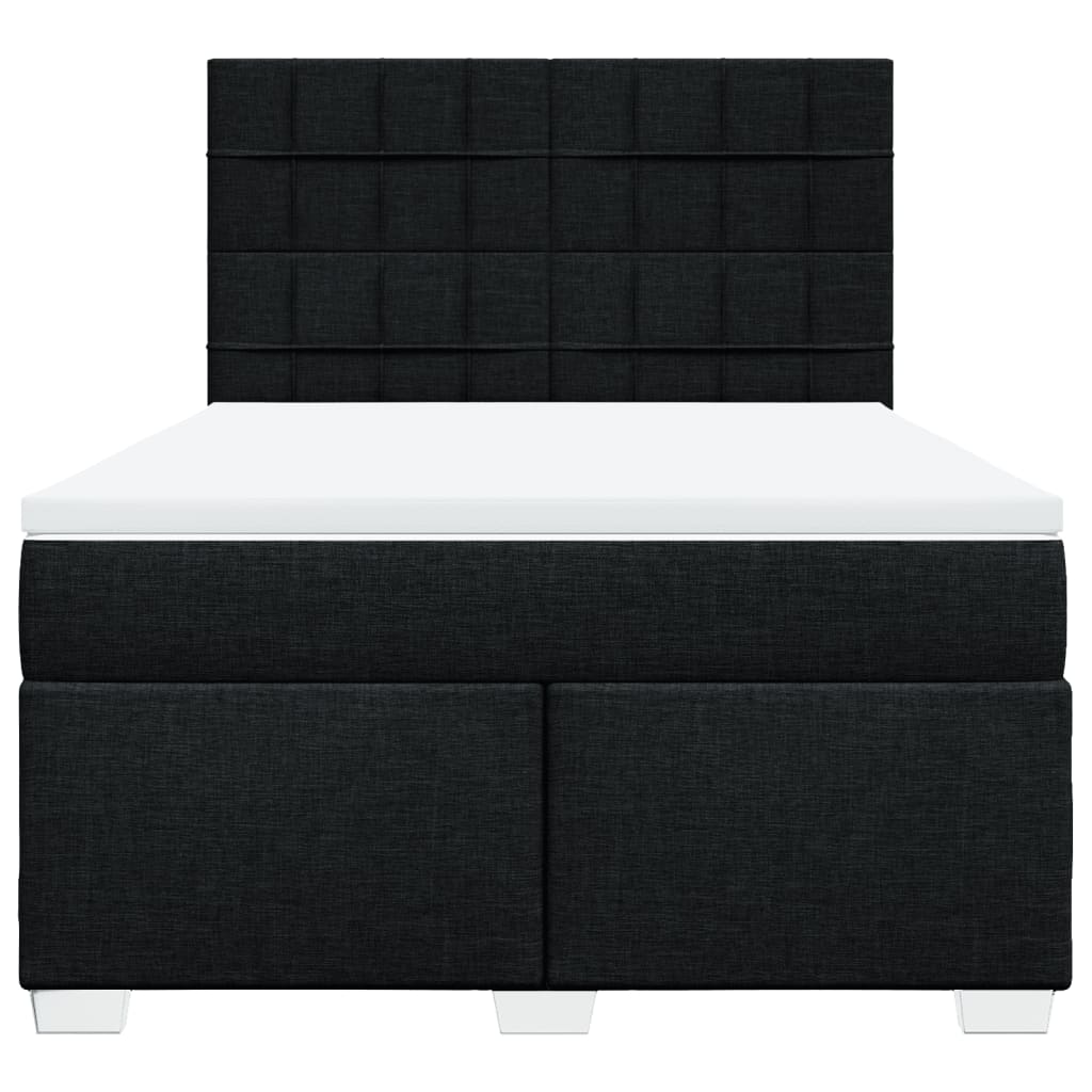 Κρεβάτι Boxspring με Στρώμα Μαύρο 140x200 εκ. Υφασμάτινο