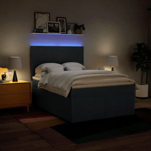 Κρεβάτι Boxspring με Στρώμα Μπλε 140x200 εκ. Υφασμάτινο - Pakobazaar