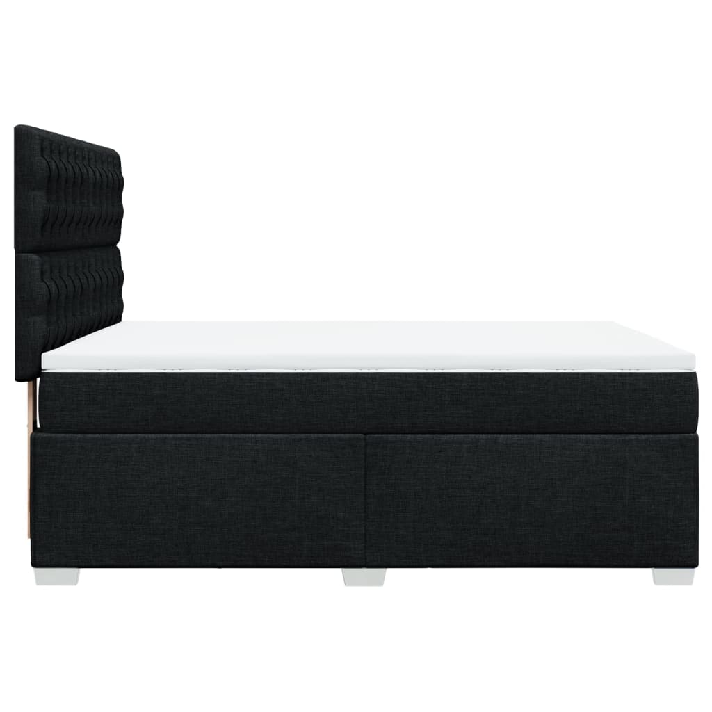 Κρεβάτι Boxspring με Στρώμα Μαύρο 140x200 εκ. Υφασμάτινο - Pakobazaar