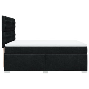 Κρεβάτι Boxspring με Στρώμα Μαύρο 140x200 εκ. Υφασμάτινο - Pakobazaar