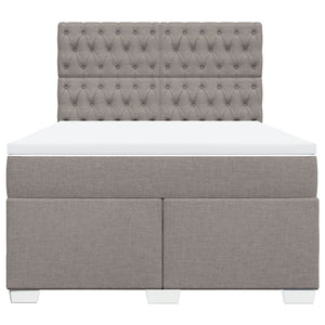 Κρεβάτι Boxspring με Στρώμα Taupe 140x200 εκ. Υφασμάτινο