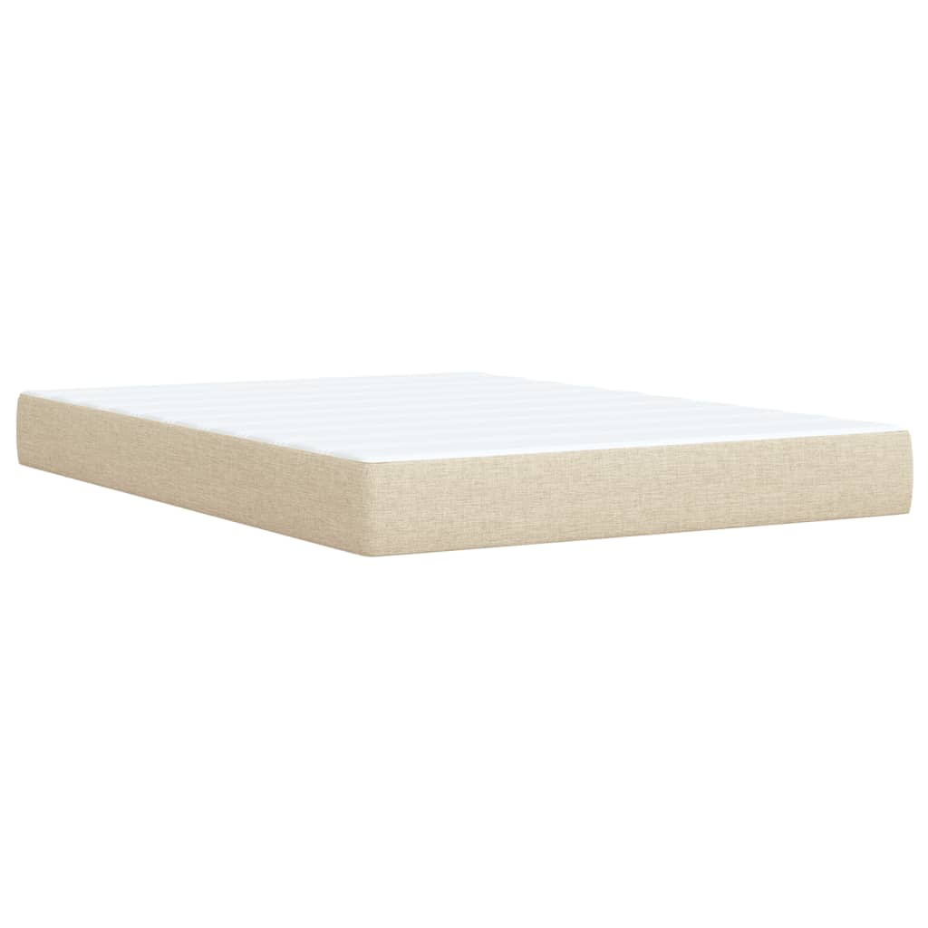 Κρεβάτι Boxspring με Στρώμα Κρεμ 140x200 εκ. Υφασμάτινο - Pakobazaar
