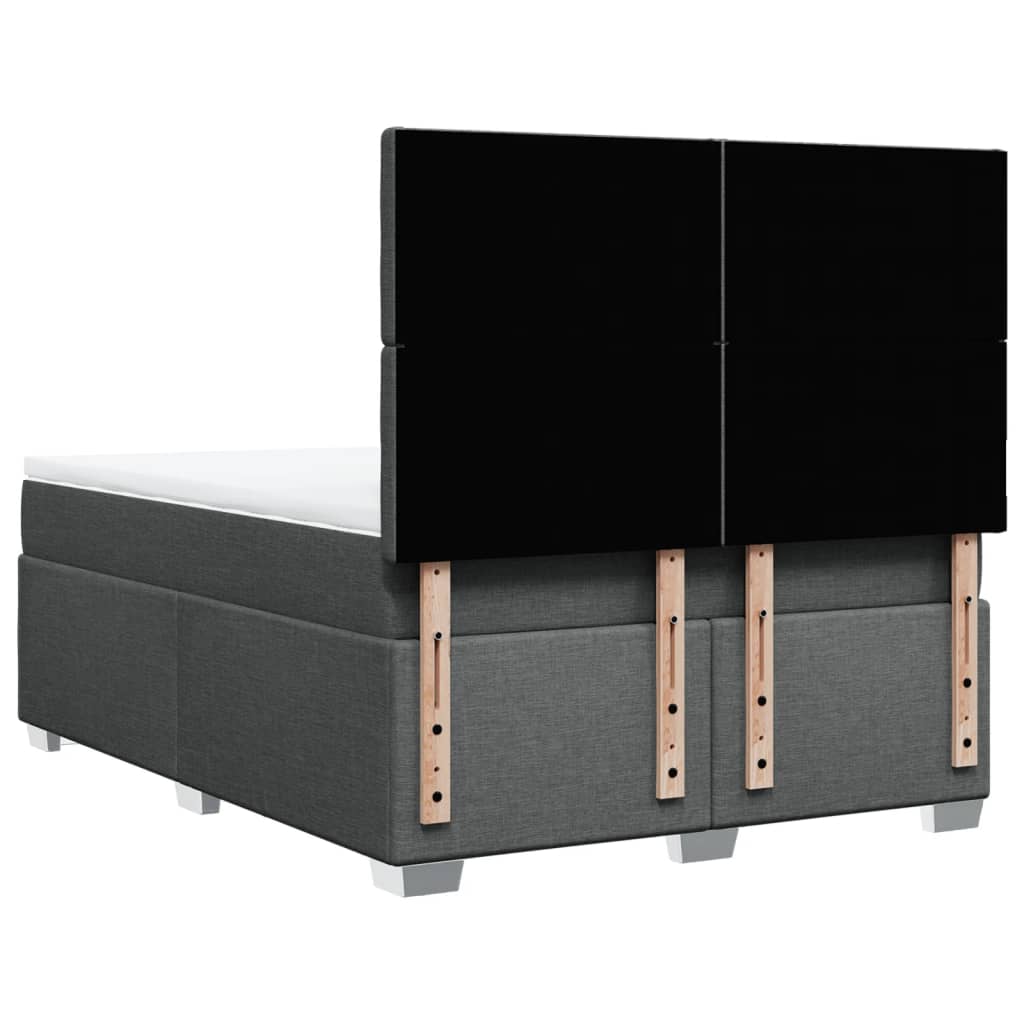 Κρεβάτι Boxspring με Στρώμα Σκούρο Γκρι 140x200 εκ Υφασμάτινο
