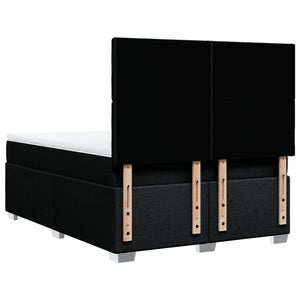 Κρεβάτι Boxspring με Στρώμα Μαύρο 140x200 εκ. Υφασμάτινο - Pakobazaar