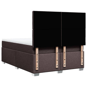 Κρεβάτι Boxspring με Στρώμα Σκούρο Καφέ 140x200 εκ Υφασμάτινο - Pakobazaar