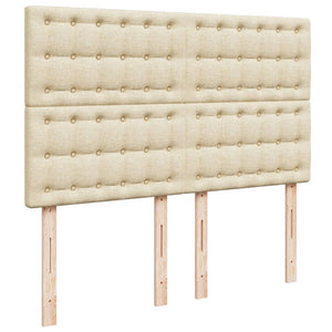 Κρεβάτι Boxspring με Στρώμα Κρεμ 140x200 εκ. Υφασμάτινο - Pakobazaar