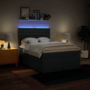 Κρεβάτι Boxspring με Στρώμα Μπλε 140x200 εκ. Υφασμάτινο - Pakobazaar