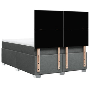 Κρεβάτι Boxspring με Στρώμα Σκούρο Γκρι 160x200 εκ Υφασμάτινο - Pakobazaar