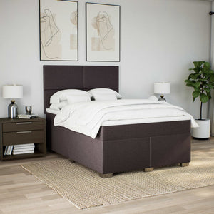 Κρεβάτι Boxspring με Στρώμα Σκούρο Καφέ 160x200 εκ Υφασμάτινο - Pakobazaar