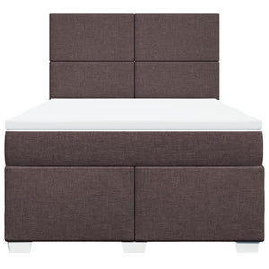 Κρεβάτι Boxspring με Στρώμα Σκούρο Καφέ 160x200 εκ Υφασμάτινο - Pakobazaar