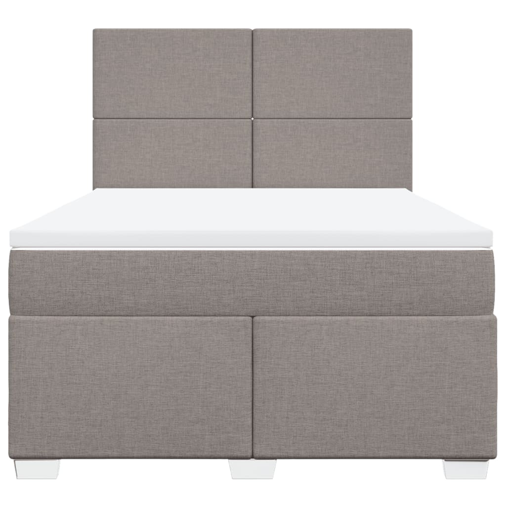 Κρεβάτι Boxspring με Στρώμα Taupe 160x200 εκ. Υφασμάτινο - Pakobazaar