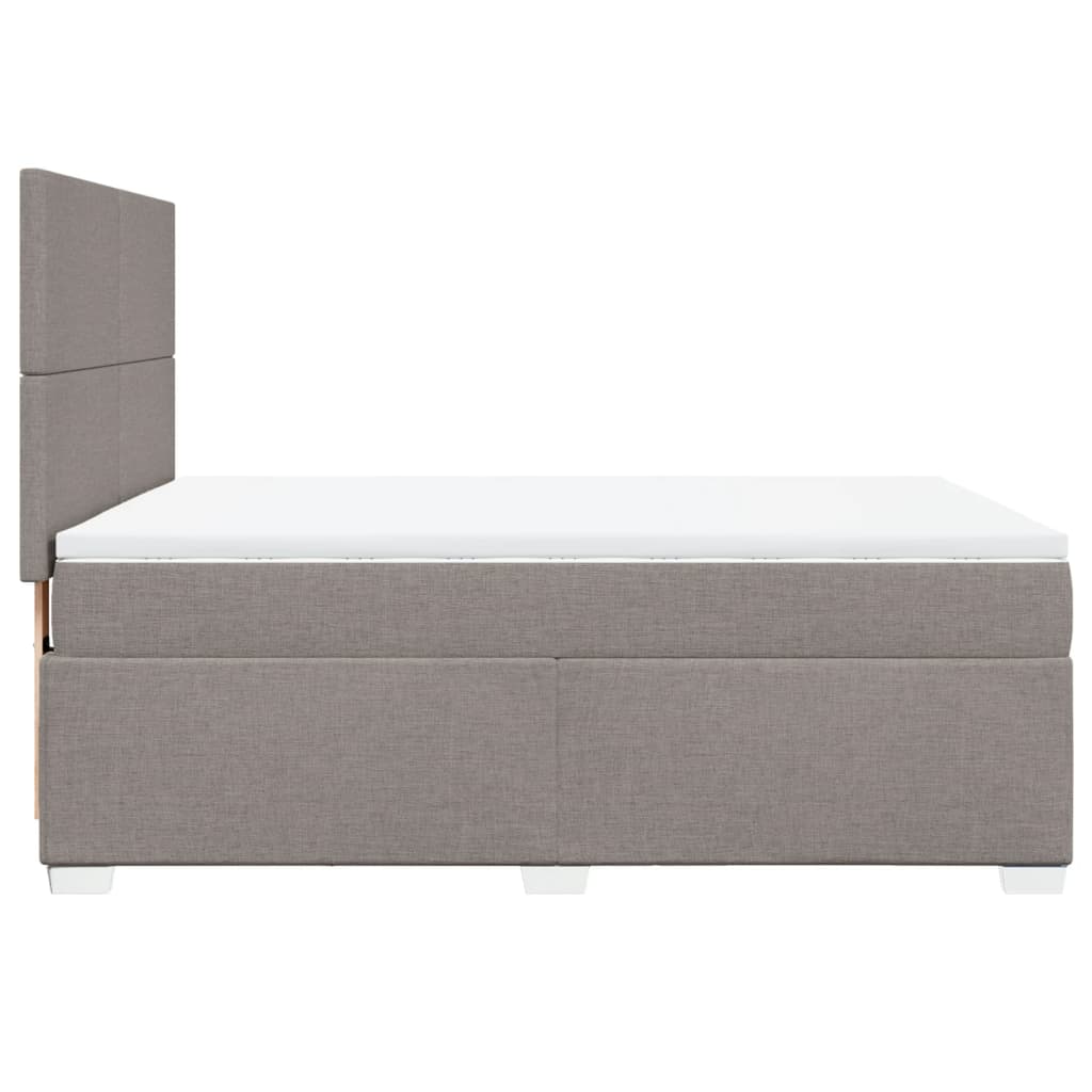 Κρεβάτι Boxspring με Στρώμα Taupe 160x200 εκ. Υφασμάτινο - Pakobazaar