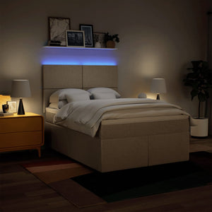 Κρεβάτι Boxspring με Στρώμα Κρεμ 160x200 εκ. Υφασμάτινο - Pakobazaar